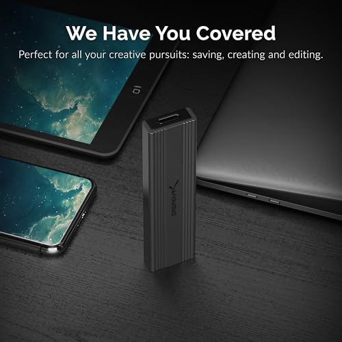 SABRENT M.2 SSD Enclosure, USB C 3.2X2 to NVMe SSD case, External Aluminum M2 NVMe converter Adapter, fast Data transfer Tool-Free + Cooling Pad, Docking Station for M Key M+B Key, UASP (EC-SNVE)