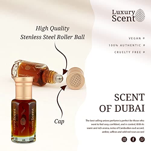 SCENT OF DUBAI PERFUME OIL WARM WOODY FLORAL MUSKY ORIENTAL 6ML ROLL ON UNISEX PERFUME OIL PREMIUM QUALITY BY LUXURY SCENT