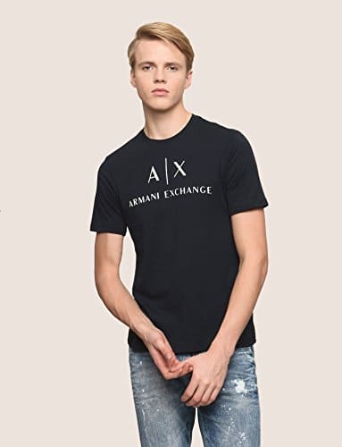 Armani Exchange Men's 8nztcj T Shirt, Blue, L UK