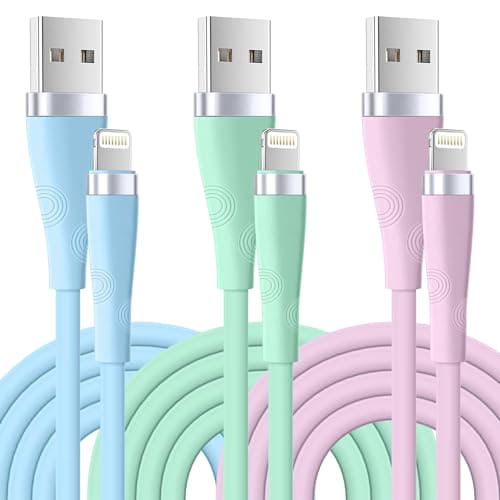 iPhone Charger Cable 3Pack 6FT/1.8M, MFi Certified Lightning Cable Fast Charging Cable Lead PVC Long Charging Cord for iPhone 14 plus 14 pro max 13 12 11 XS X XR 8 plus 7 6