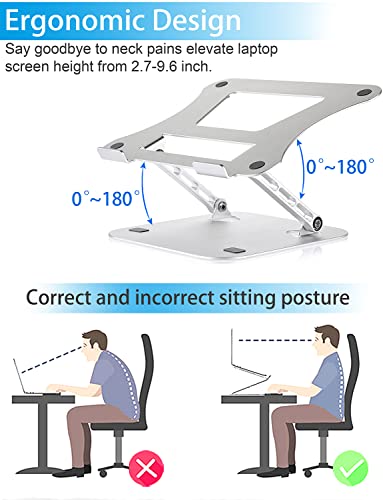 Usoun Laptop Stand, Laptop Holder, Multi-Angle Stand with Heat-Vent, Adjustable Notebook Stand for Laptop up to 17 inches, Compatible for MacBook Air, Pro, Dell, Samsung, Lenovo, Alienware