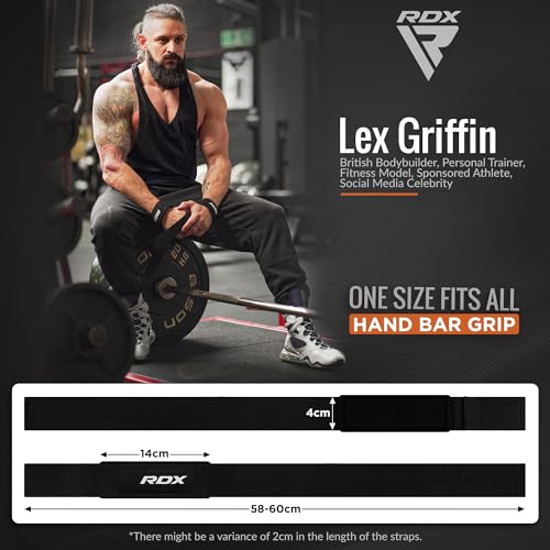 RDX Weight Lifting Straps,Powerlifting Deadlifting, Anti Slip 60CM Hand Bar Grip, 5MM Neoprene Wrist Support, Heavy Duty Weightlifting Bodybuilding Workout