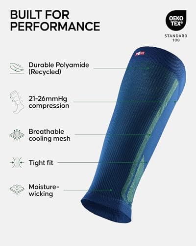 DANISH ENDURANCE Graduated Calf Compression Sleeves 21-26 mmHG for Men & Women