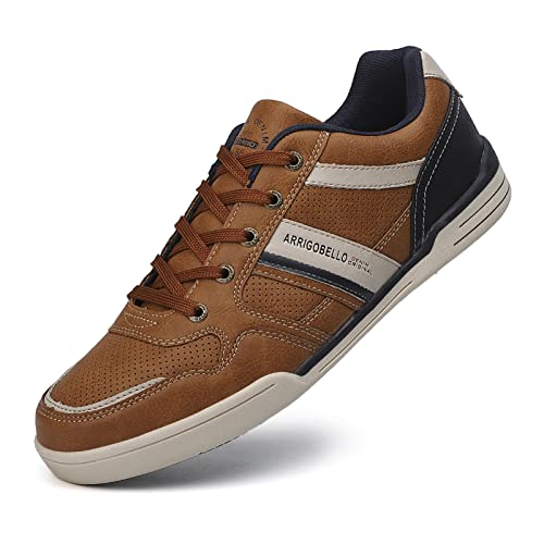 TARELO Trainers Men's Shoes Classic Sneaker Brown 7