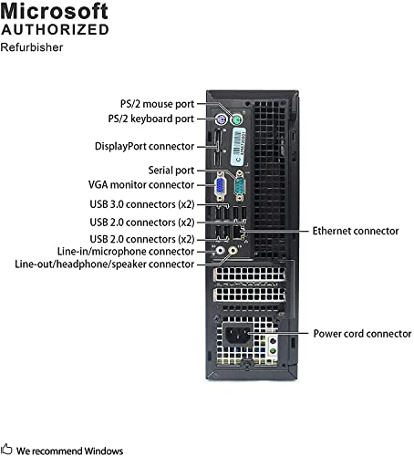 Window 11 Pro Optiplex Core i5 Series Desktop Small Form Desktop Tower PC (Intel Quad Core I5 4570, 8 Gb Ram, 120 SSD), (Renewed)