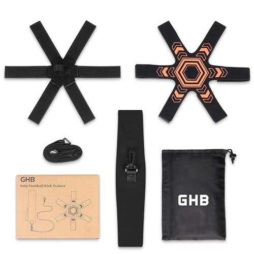 GHB Football Kick Trainer Solo Practice Training Aids with Adjustable Waist Belt, Football Control Skills Trainer Equipment Gifts for Boys Kids