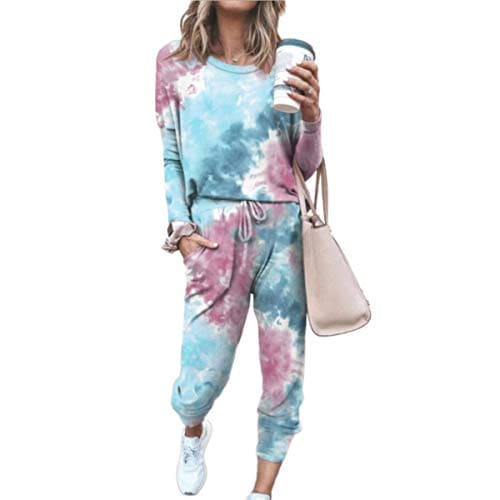 nonotse Womens Tracksuit Set 2Pcs Plus Size Sports Jogging Suit Long Sleeve Sweatshirt Pullover Bottom Casual Loungewear Joggers (Blue, XXXL)