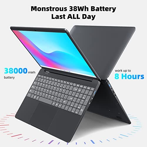 SGIN Laptop Windows 11, 15.6" Laptop 8GB RAM 256GB SSD Storage(TF Card 512GB), Celeron Quad-Core, Full Size Keyboard, PC Notebook with 2xUSB 3.0, Dual Band WiFi, Bluetooth 4.2