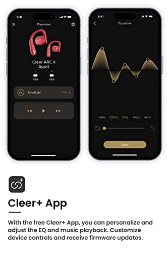 Cleer Audio ARC II - Open-Ear True Wireless Earbuds with Touch Controls - Long-Lasting Battery Life - Touch Control - Powerful Audio for Music, Podcasts, and More (Black)