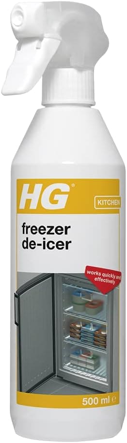 HG Fridge Freezer De-Icer Spray, Freezer Defrosting Spray & Cleaner to Remove Ice Fast, Easy to Use De-Icing Deep Freeze & Refrigerator Spray by Professional HG Cleaning Products – 500ml (539050106 )