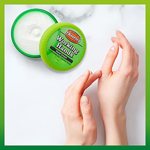 O’Keeffe’s Working Hands, 96g Jar - Hand Cream for Extremely Dry, Cracked Hands | Instantly Boosts Moisture Levels, Creates a Protective Layer & Prevents Moisture Loss