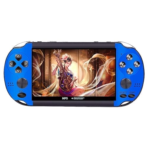 CZT Colorful Retro Video Game Console 4.3 inch Sreen 8GB Built-in 3000 Games Handheld ArcadeGame Console mini Portable Game Device Multiple Simulator MP3 MP4 E-book Nostalgic Children's gift(Blue)