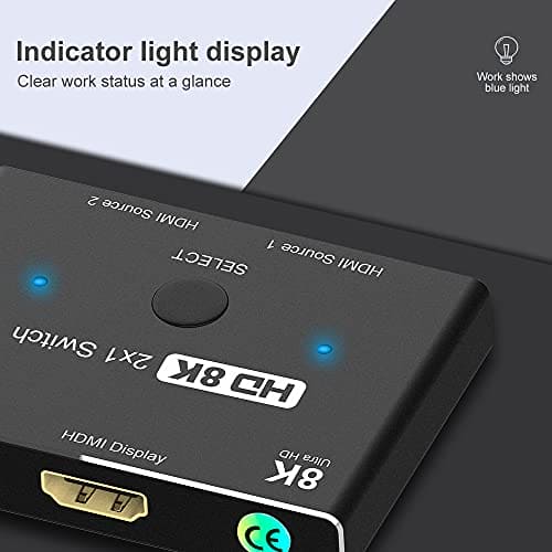 YIWENTEC HDMI 2.1 Ultra HD 8K High Speed 48Gbps Directional Switch Only 2 in 1out 8K @ 60Hz 4K @ 120Hz Splitter Converter Compatible with Xbox PS5 Projectors Monitors ¡­