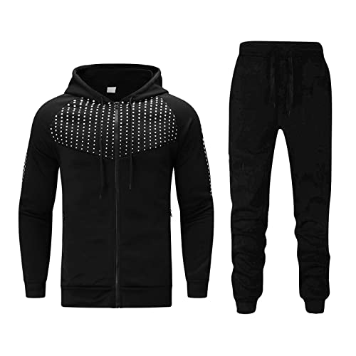 iTNHFP Mens Everyday Essential Basic Hoodie & Jogger Set Comfort Winter Sets For Teens Tropical Tracksuit Mens Full Set Work Men Sets Clothing