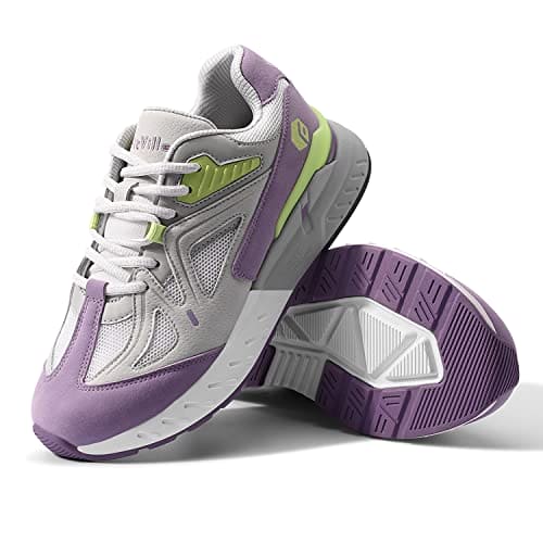 FitVille Womens Extra Wide Fit Trainers Ladies Walking Running Shoes Comfortable Sneakers for Flat Feet Plantar Fasciitis, Light Purple, 4 UK X-Wide