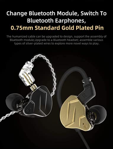 KINBOOFI KZ ZSN Pro X 1BA 1DD in Ear Earphone, KZ Earbuds in Ear Monitor Headphone with Detachable 0.75mm 2 pin Cable (Black, No mic)