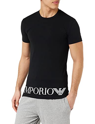 Emporio Armani Men's Shiny Big Logo T-Shirt, Black, S