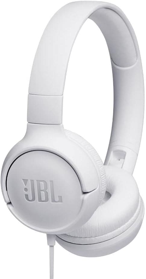 JBL T500 in Black – Over Ear Lightweight, Foldable Headphones with Pure Bass Sound – 1-Button Remote / Built-In Microphone