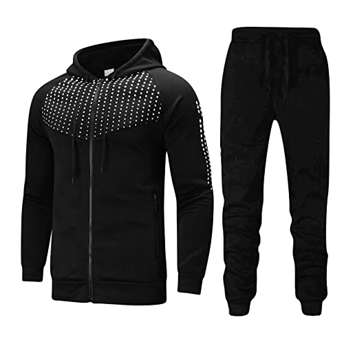 iTNHFP Mens Everyday Essential Basic Hoodie & Jogger Set Comfort Winter Sets For Teens Tropical Tracksuit Mens Full Set Work Men Sets Clothing