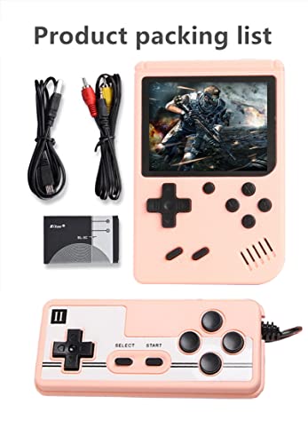 HLF 3.0 inch video retro game console two-player 800 in 1 game portable handheld game device fashion macaron AV-OUT TV output rechargeable lithium battery gift for children