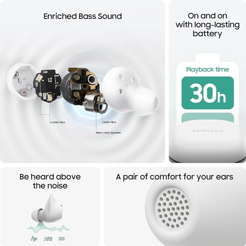 Samsung Galaxy Buds FE Wireless Earbuds, Active Noise Cancelling, Comfort Fit, 2 Year Extended Manufacturer Warranty, Graphite (UK Version)