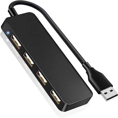 USB Expander,USB Hub,USB Splitter,4 Ports USB Adapter Ultra-Slim,Multi USB Cable Lead Adapter for PC,Laptop,NoteBook,UltraBook,MacBook,Desktop,ChromeBook,Surface Pro,Flash Drives,Mobile HDD etc.