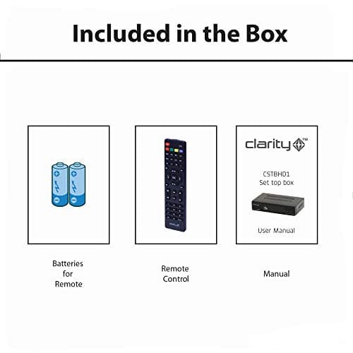 Clarity CSTBHD1 - Freeview Set Top Box 1080P with HDMI and Scart, Digibox Digital TV Receiver with Multimedia Player PVR, 150+ Channels