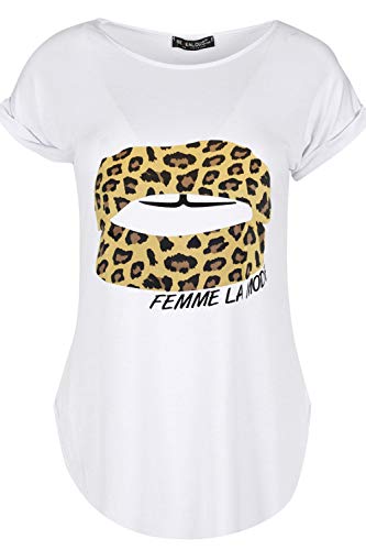 Fashion Star Womens Plain Curved Hem Jersey T-Shirt Top