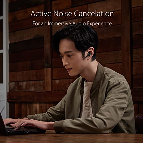 ASUS ROG Cetra True Wireless Gaming Headphones (Low-Latency Bluetooth Earbuds, Active Noise Cancelation, 27-Hour Battery Life, IPX4 Water Resistance, Wireless Charging) - Moonlight White