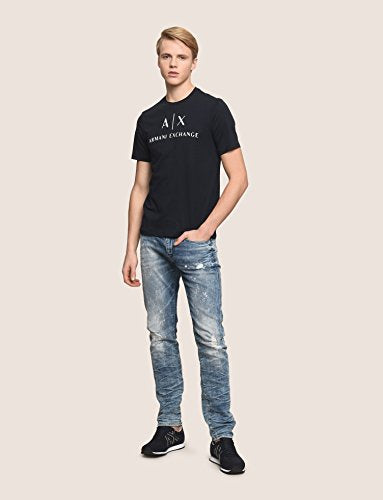 Armani Exchange Men's 8nztcj T Shirt, Blue, L UK