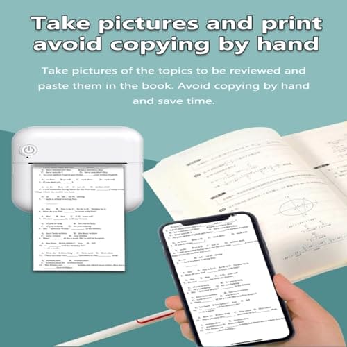 Sticker Printer,Mini Pocket Printer,Thermal Photo Printer,Small Bluetooth Picture Printer,Inkless Sticker Printer Compatible with Android and ios,Printable Photos,Lists,Memo,QR Codes,Notes（Green）