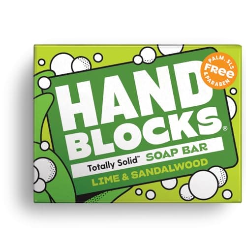 Hand Blocks: Lime & Sandalwood - Cold Processed Natural Soap Bars - Plastic, Palm, SLS, SLES & Paraben Free