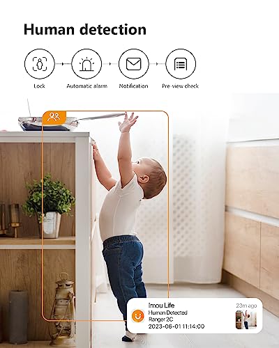 IMOU 2K WiFi Security Camera Indoor Pet Dog Baby Camera with AI Human/Motion/Sound Detection, 360° Wireless Home Security IP Camera, Smart Tracking, Siren, Night Vision, 2-Way Audio, Works with Alexa