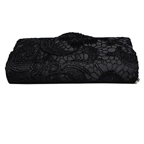 SUMAJU Lace Envelope Clutch, Womens Floral Lace Envelope Clutch Purses, Elegant Handbags For Parties and Wedding Occasions Black