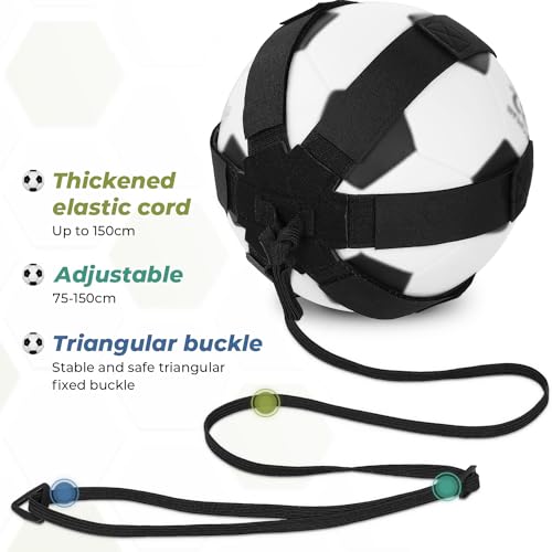 GHB Football Kick Trainer Solo Practice Training Aids with Adjustable Waist Belt, Football Control Skills Trainer Equipment Gifts for Boys Kids