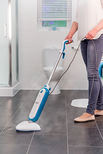 Russell Hobbs RHSM1001-G Steam and Clean Steam Mop White & Aqua - Free 2 year guarantee