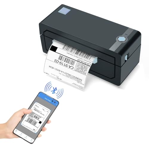 JADENS Bluetooth Thermal Label Printer, 4x6 Shipping Label Printer, Compatible with Android&iPhone and Windows, Widely Used for Hermes, Royal Mail, Amazon, Shopify, Ebay