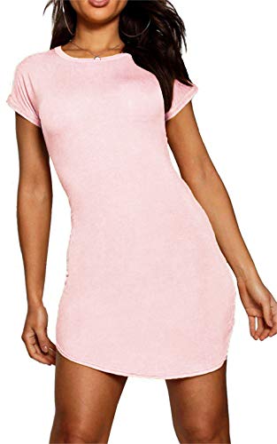 Fashion Star Womens Plain Curved Hem Jersey T-Shirt Top