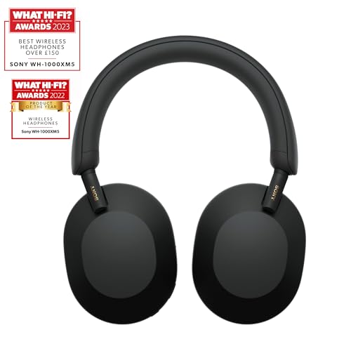 Sony WH-1000XM5 Noise Cancelling Wireless Headphones - 30 hours battery life - Over-ear style - Optimised for Alexa and the Google Assistant - with built-in mic for phone calls - Black