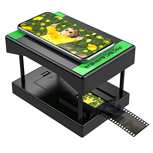 Rybozen 35 mm Negative and Slide Scanner, Converts Your Negatives (N&B and Colour) and Slides into Digital Photos, Portable Folding Scanner with LED Light to Light Up Your Film