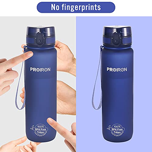 PROIRON Water Bottle 500ml for Bike, Running, Cycling, Gym, Leak Proof Sports Water Bottles with Flip Top Lid, Filter & Protein Shaker Included, Blue