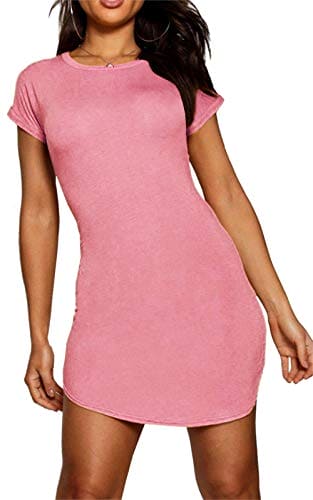 Fashion Star Womens Plain Curved Hem Jersey T-Shirt Top