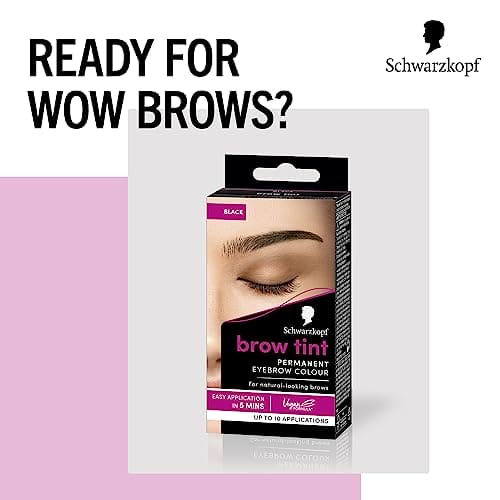 Schwarzkopf Brow Tint Professional formula Eyebrow Dye Brow Tinting Kit with Gentle Permanent Colour - Dark Brown (Packaging may vary)