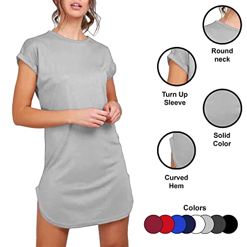 Fashion Star Womens Plain Curved Hem Jersey T-Shirt Top