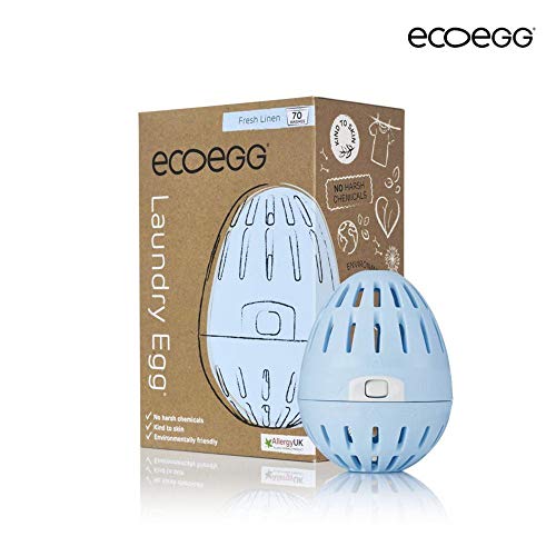 ecoegg Laundry Egg | Detergent and Fabric Conditioner Replacement | Non bio and no enzymes, phosphates, palm oil, chlorine bleach | Sensitive Skin | Fresh Linen 70 Wash