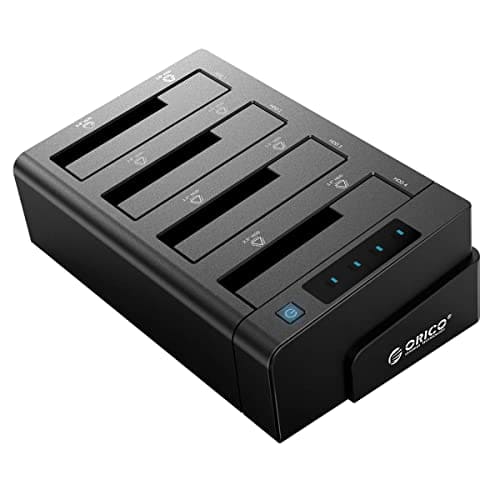 ORICO 40TB USB 3.0 to SATA I/II/III 4 Bay External Hard Drive Docking Station for 2.5 or 3.5 inch HDD, SSD with Hard Drive Duplicator/Cloner Function [4 x 10TB]-6648US3