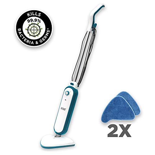 Russell Hobbs RHSM1001-G Steam and Clean Steam Mop White & Aqua - Free 2 year guarantee