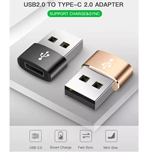 SNESH-2 Pack USB-C Female to USB Male Adapter, USB C to USB A Adapter Compatible with Mbook, Notebook, Tablet, Smartphon