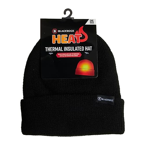 Blackrock HEAT Thermal Beanie Hat for Mens, Womens, Winter Black Beanie, Warm, Heated Clothing, Wooly Hats for Hiking, Ski, Fleece, Unisex One Size