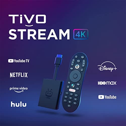 TiVo Stream 4K – Every Streaming App and Live TV on One Screen – 4K UHD, Dolby Vision HDR and Dolby Atmos Sound – Powered by Android TV – Plug-In Smart TV